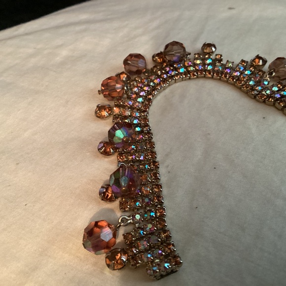 RHINESTONE AMBER COLORED RARE VINTAGE BRACELET - Picture 11 of 11